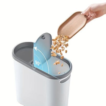 10L Slim Press-Type Bathroom Trash Can with Lid – Modern Leakproof Waste Bin for Home & Office