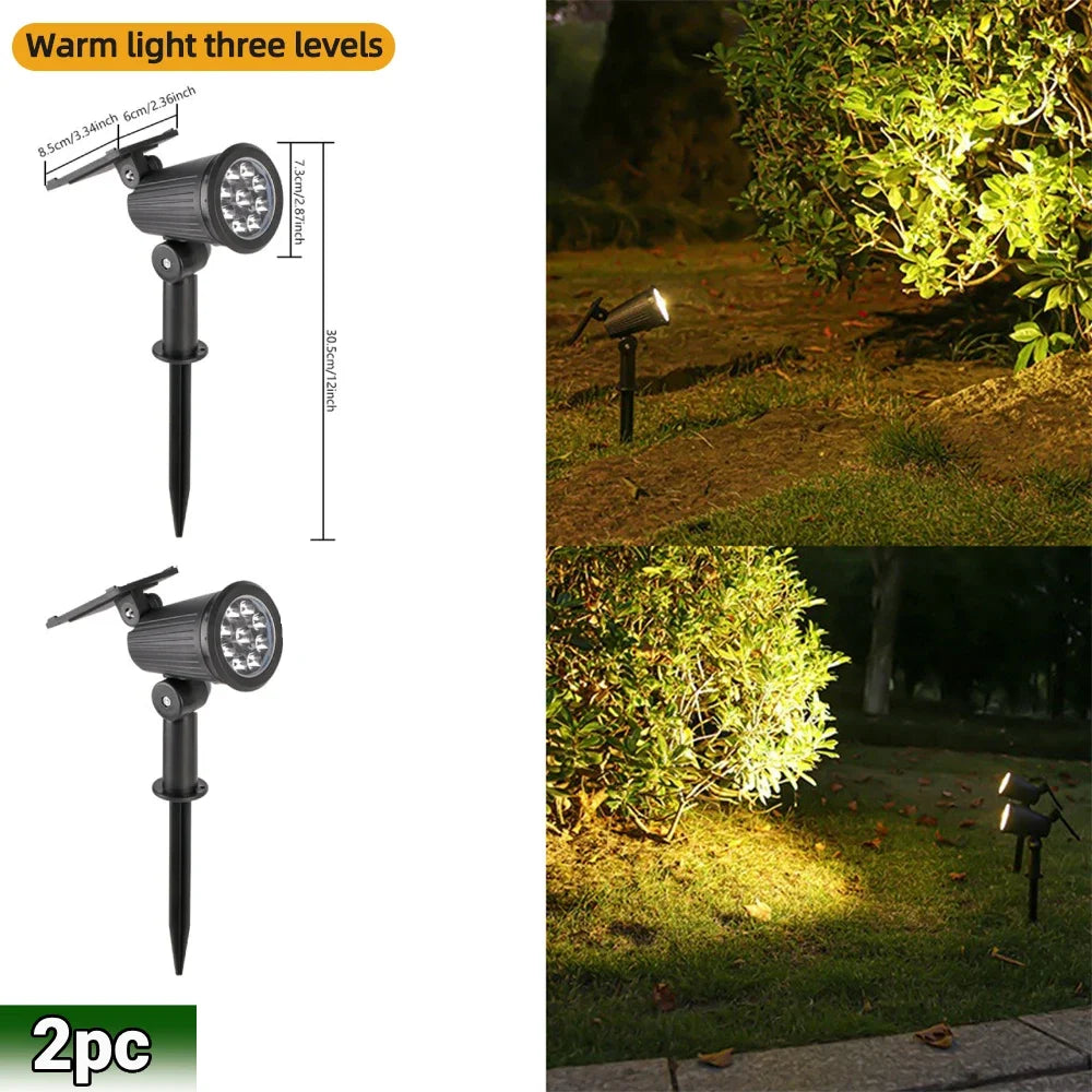 Solar LED Spotlight Outdoor – 1/2 Pack RGB & Warm/White Options | Waterproof Garden Landscape Light for Yard, Pathway & Trees