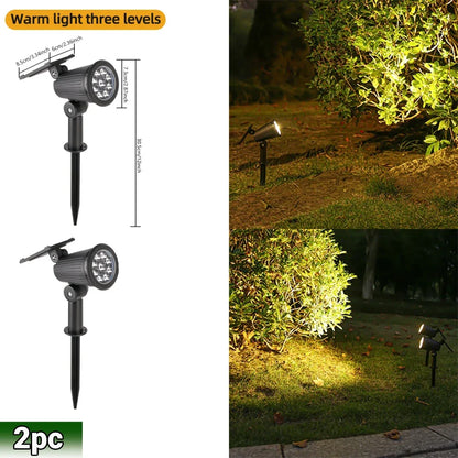 Solar LED Spotlight Outdoor – 1/2 Pack RGB & Warm/White Options | Waterproof Garden Landscape Light for Yard, Pathway & Trees