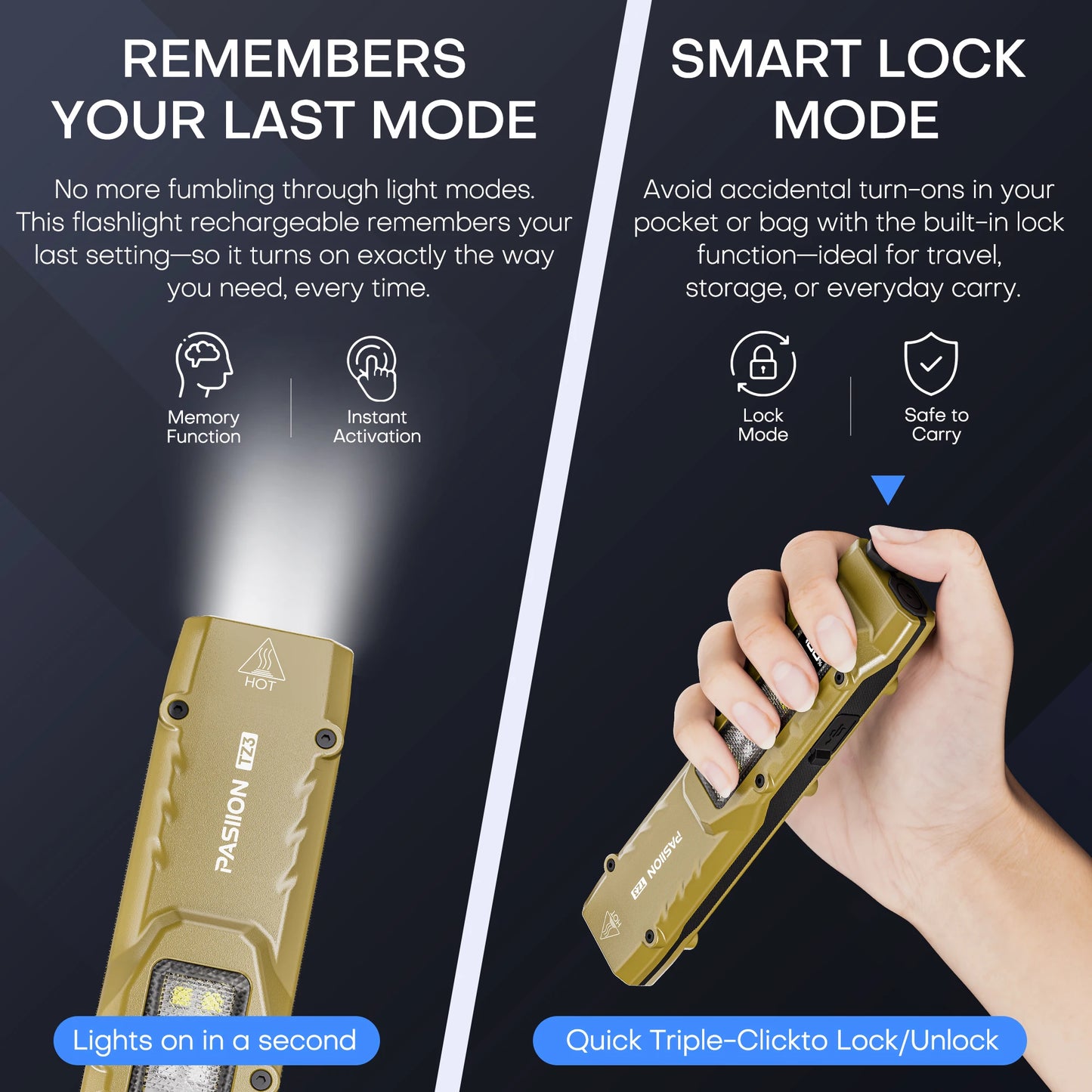 High-Power Tactical LED Flashlight | 1500LM Rechargeable EDC Work Light | COB + Front Beam | Magnetic Base | USB Fast Charging