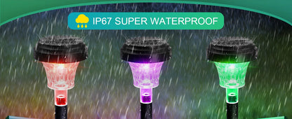 Solar Pathway Lights - RGB Color Changing LED Garden Lights IP67 Waterproof