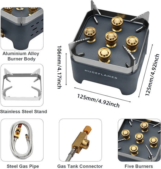 Portable Camping Stove, Powerful Gas Stove, Propane Camp Stove with Carrying Case, 30,000 Small Propane Stove, Gas Burners