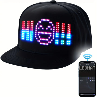 2025 LED Display Cap – APP Controlled Light-Up Hat with Custom Text, Music EQ, Emojis & Animation | DIY Programmable Glowing Cap – For Men & Women (BAMİR Online Store’s)