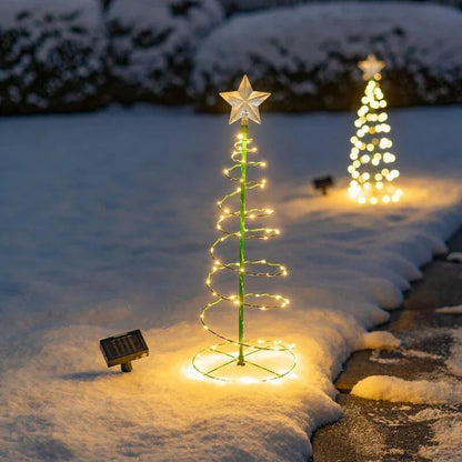 Solar Powered Christmas Tree Light - 8 Modes LED Garden Yard Landscape Decoration