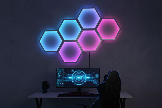 HexaGlow Modular LED Wall Panels - 6 Pack Smart Lighting