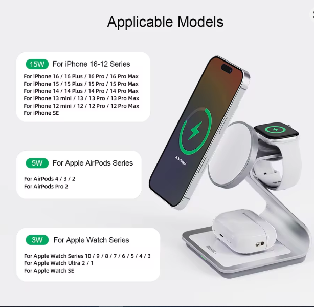 BAMİR Charge Pro™ – 3-in-1 Magnetic Wireless Charging Stand